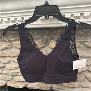Black Lace Full Coverage Bra with Wide Straps